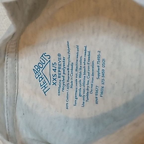 Thereabouts Tshirt Girks size XXS  4/5 Grow with the Flow in Gray long sleeve - Picture 6 of 7